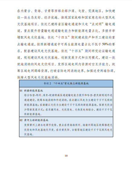發(fā)改委、能源局等九部委聯(lián)合印發(fā)發(fā)布“十四五”可再生能源規(guī)劃！