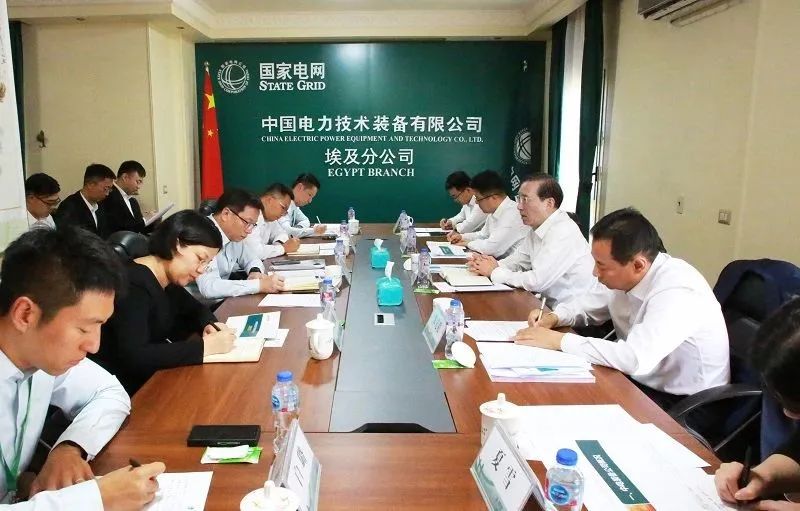 辛保安調(diào)研國(guó)網(wǎng)駐非辦、中電裝備埃及分公司