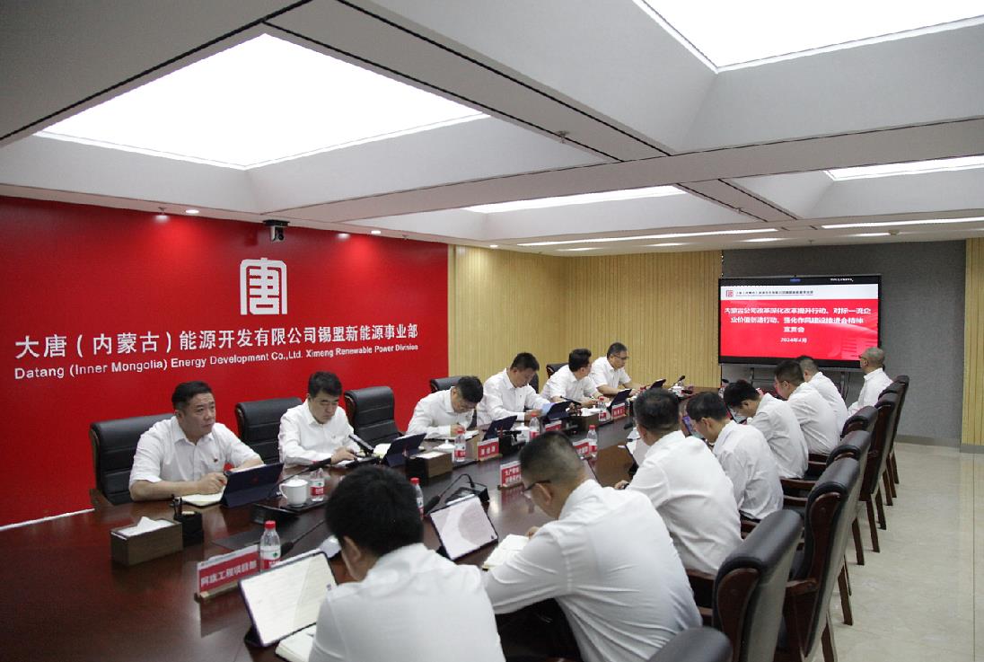 大唐錫盟新能源事業(yè)部召開內(nèi)蒙古公司改革深化提升行動、對標(biāo)一流企業(yè)價值創(chuàng)造行動、強(qiáng)化作風(fēng)建設(shè)會議精神宣貫會