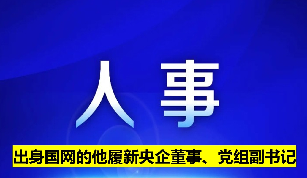 出身國(guó)網(wǎng)的他履新央企董事、黨組副書(shū)記